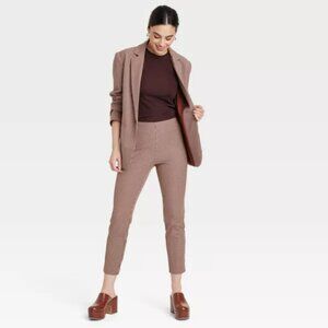 Plaid Women's Stretch Skinny Ankle Pants High Rise Slim Fit Stretchy - a new day
